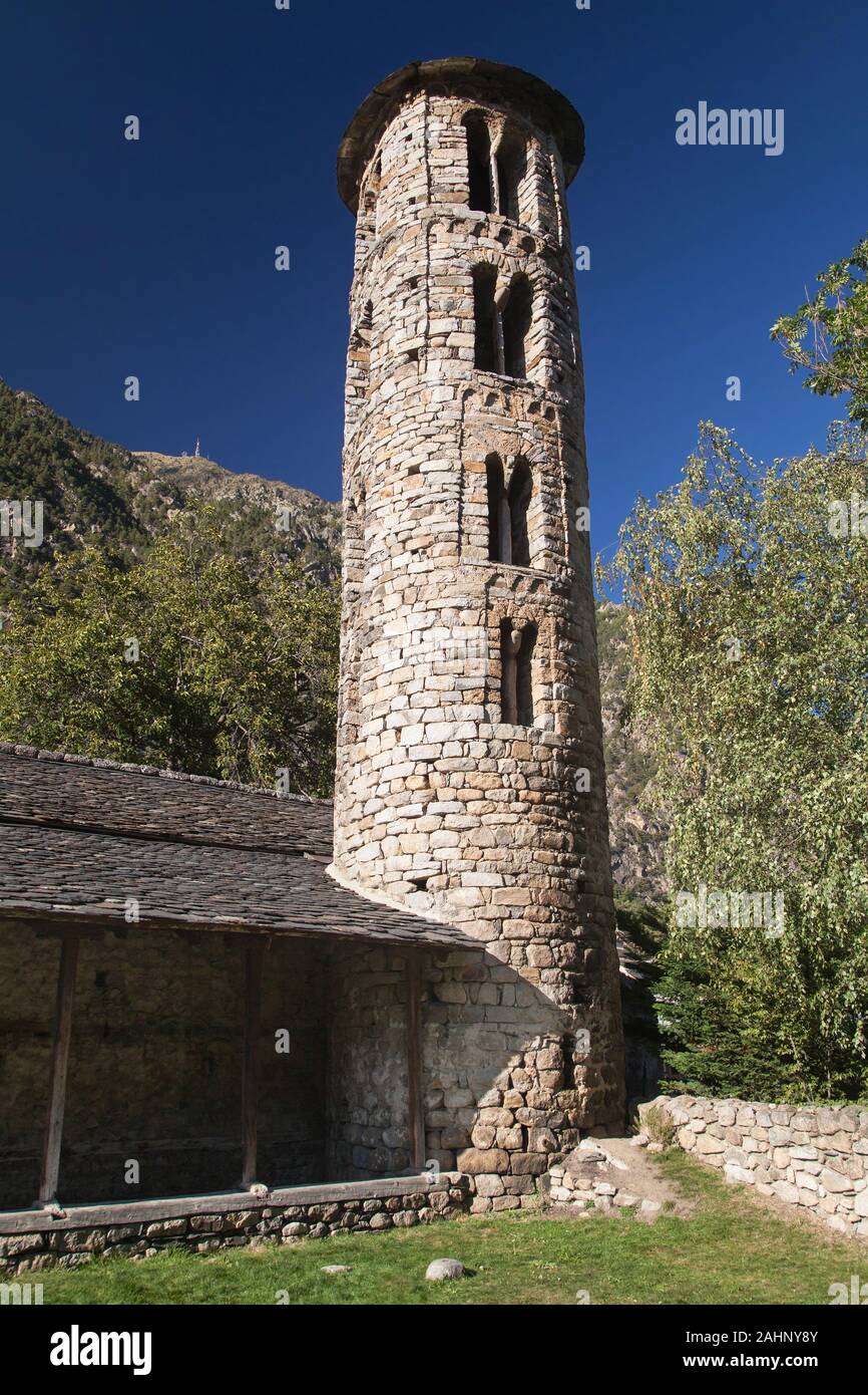 Church of Santa Coloma, Andorra la Vella parish, Andorra. Stock Photo
