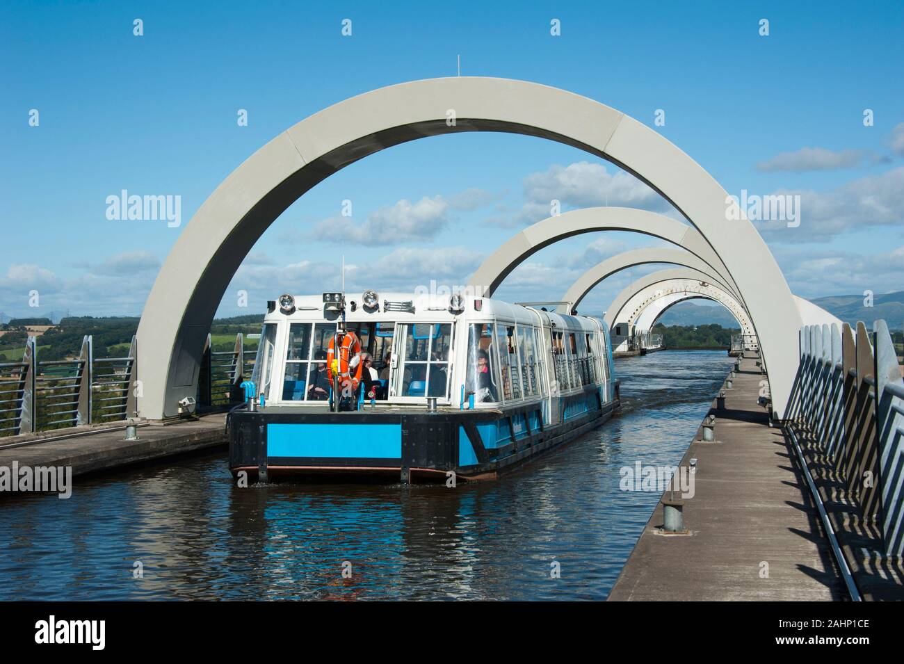 Boat, Falkirk Wheel, Bonnybridge, Falkirk, Scotland, Great Britain