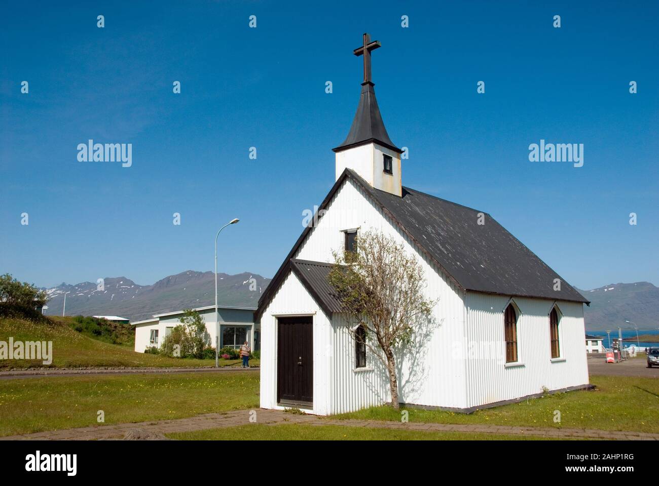 Europa, Island, Iceland, Ostisland, Region Austurland, Djupivogur, Kirche Stock Photo