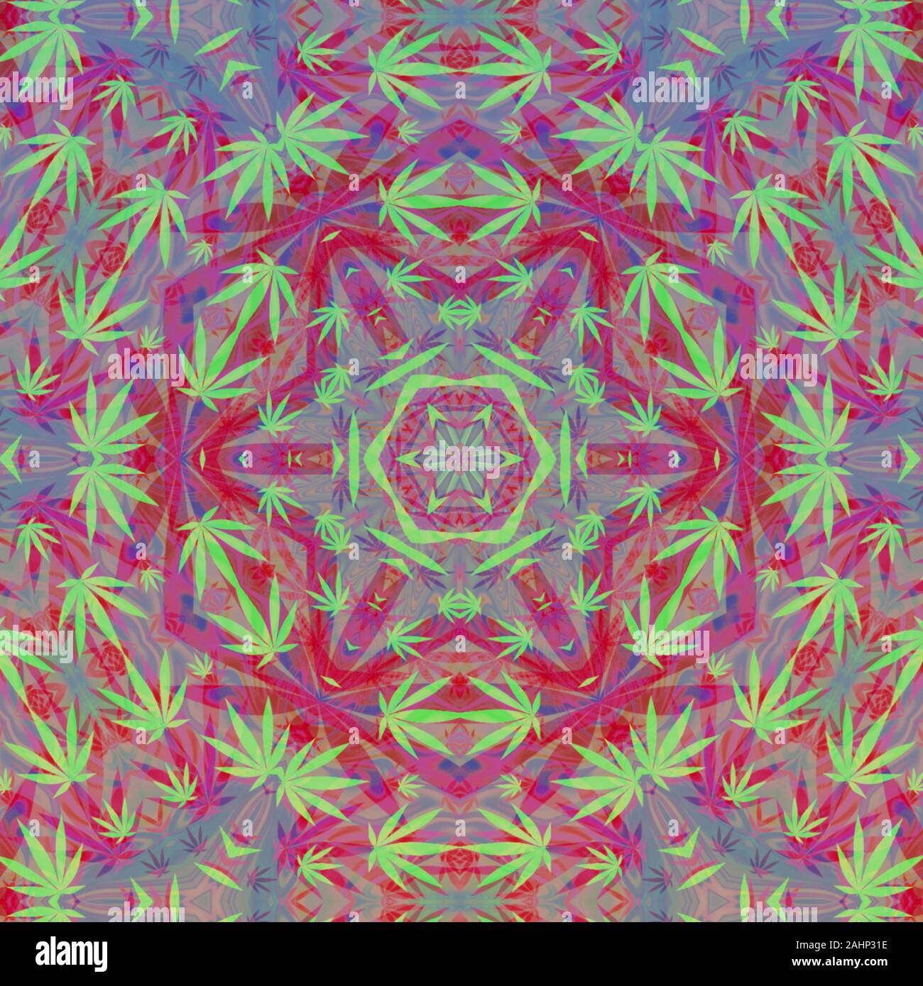 An Abstract Psychedelic Cannabis Leaf Pattern Background Image Stock Photo Alamy