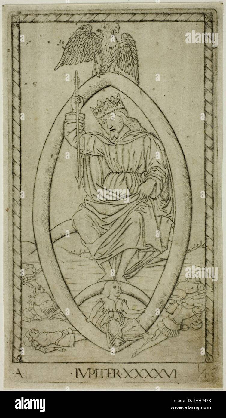 Master Of The E Series Tarocchi Jupiter Plate 46 From Planets And Spheres 1460 1470 Italy Engraving On Paper The Deck Of Fifty So Called Tarocchi Are Not Tarots In The Modern Fortune Telling Sense Nor