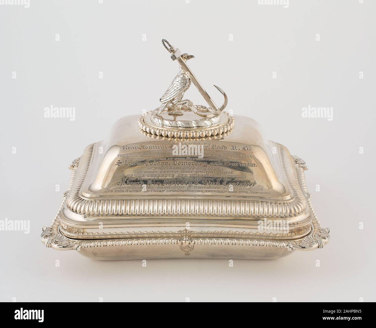 Paul Storr. Entree Dish with Cover from the Hood Service. 1806–1807. London. Sterling silver Stock Photo