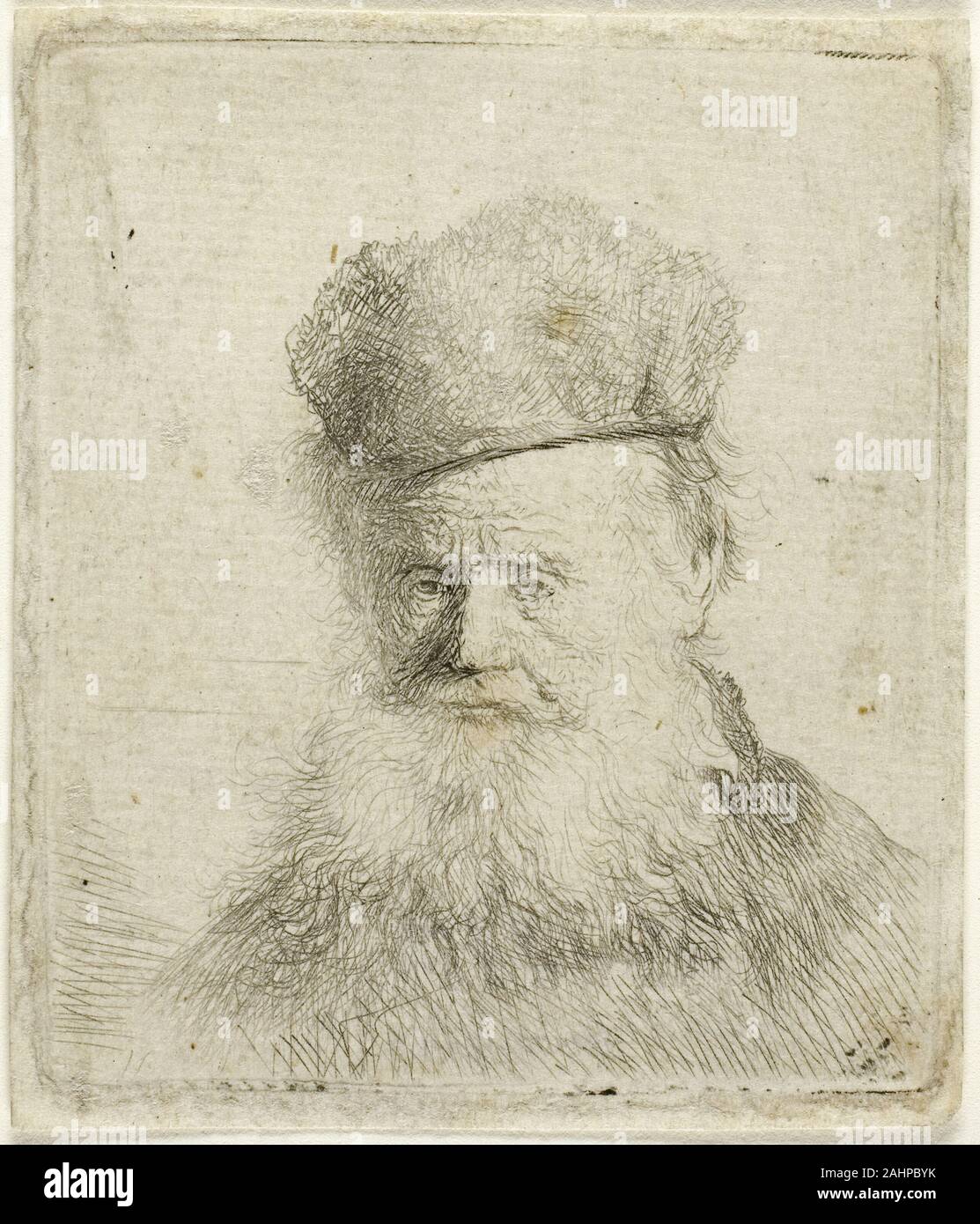 Rembrandt van Rijn. Bust of an Old Man with a Fur Cap and Flowing Beard ...