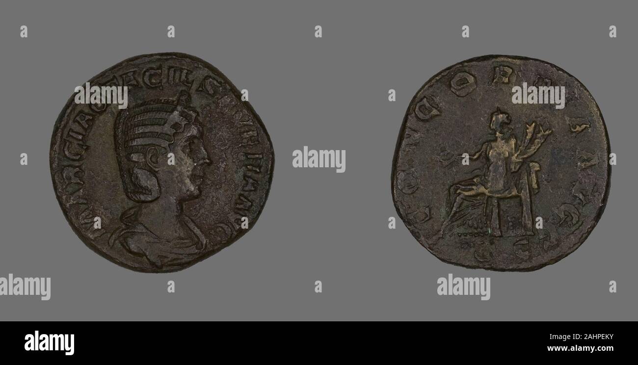 Ancient Roman. Sestertius (Coin) Portraying Empress Marcia Otacilia