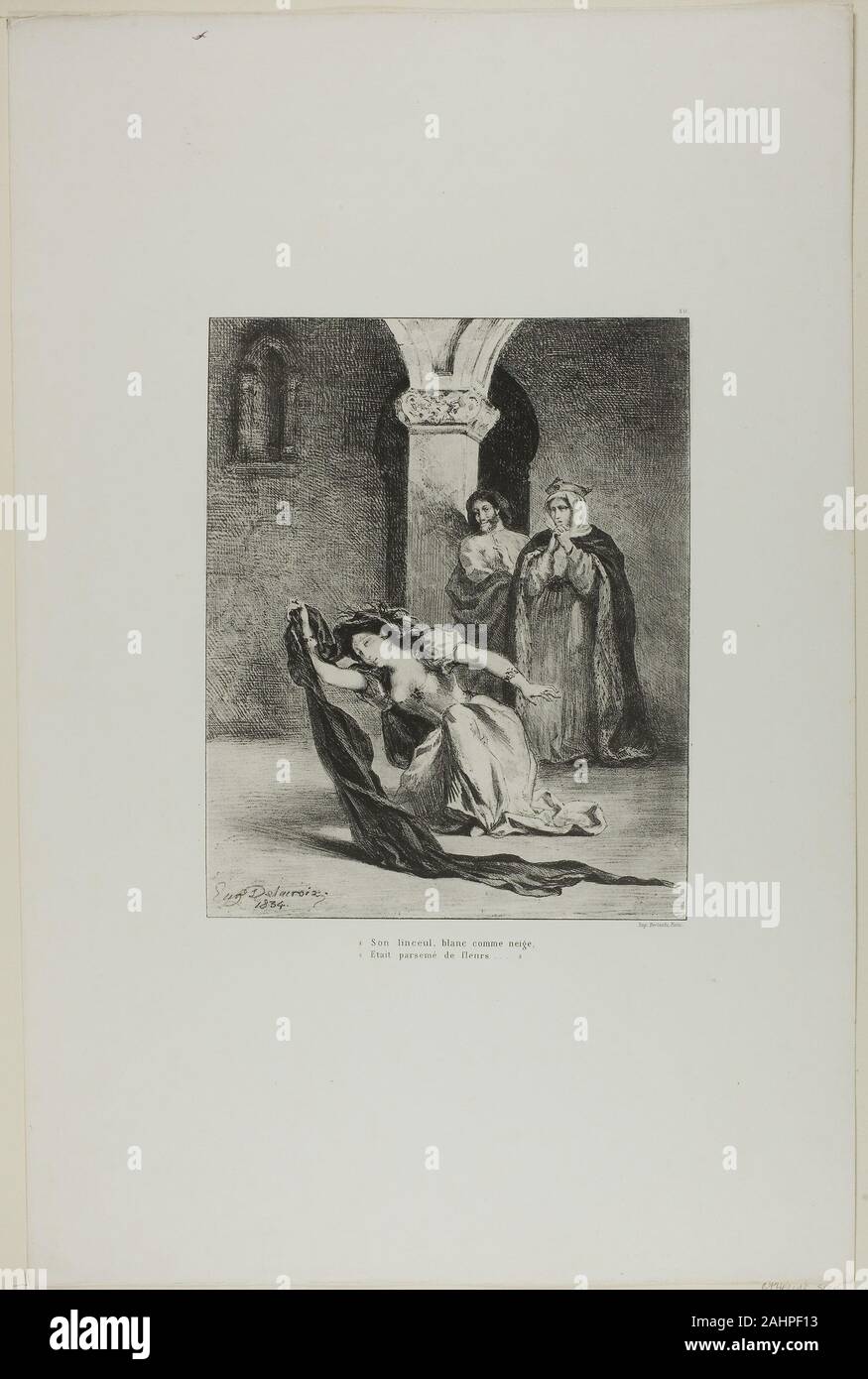 Eugène Delacroix. Ophelia's Song, plate 12 from Hamlet. 1834. France