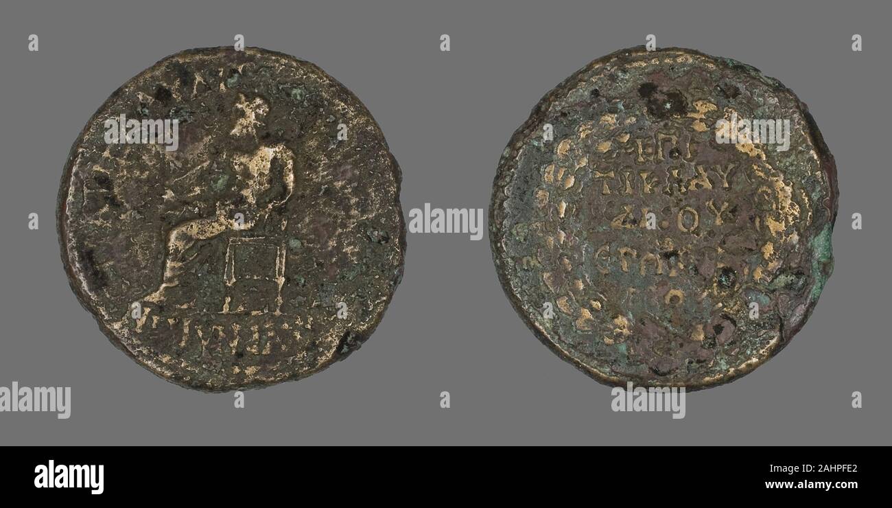 Ancient Roman. Coin Depicting Zeus Akraios. 14 AD37 AD. Roman Empire