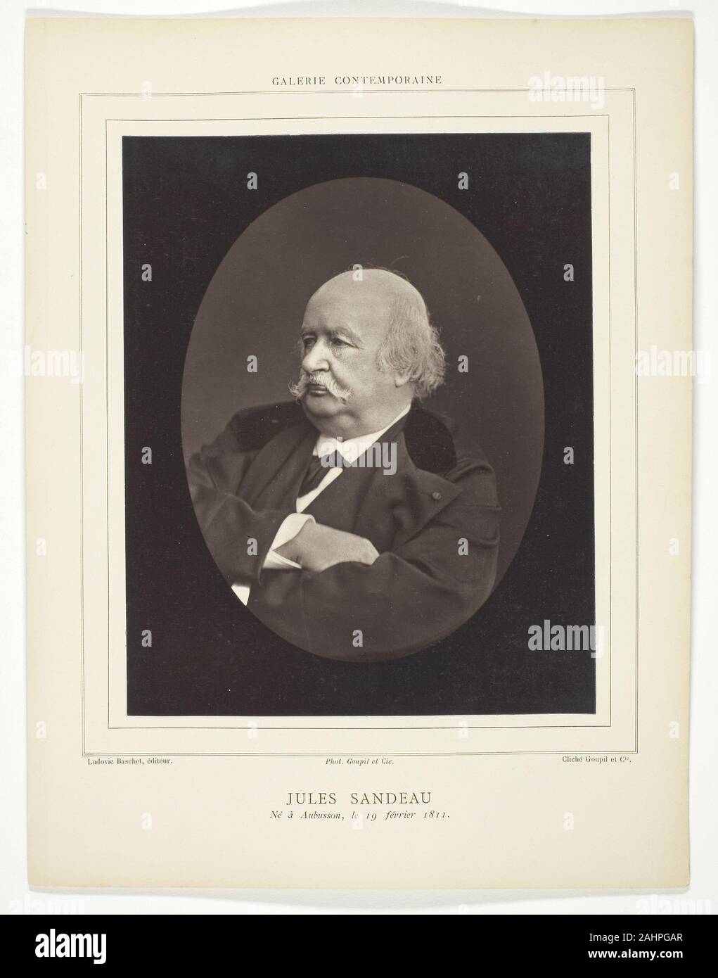 Goupil et Cie.. Jules Sandeau. 1875–1885. France. Woodburytype, from the periodical “Galerie Contemporaine Littéraire, Artistique” Stock Photo