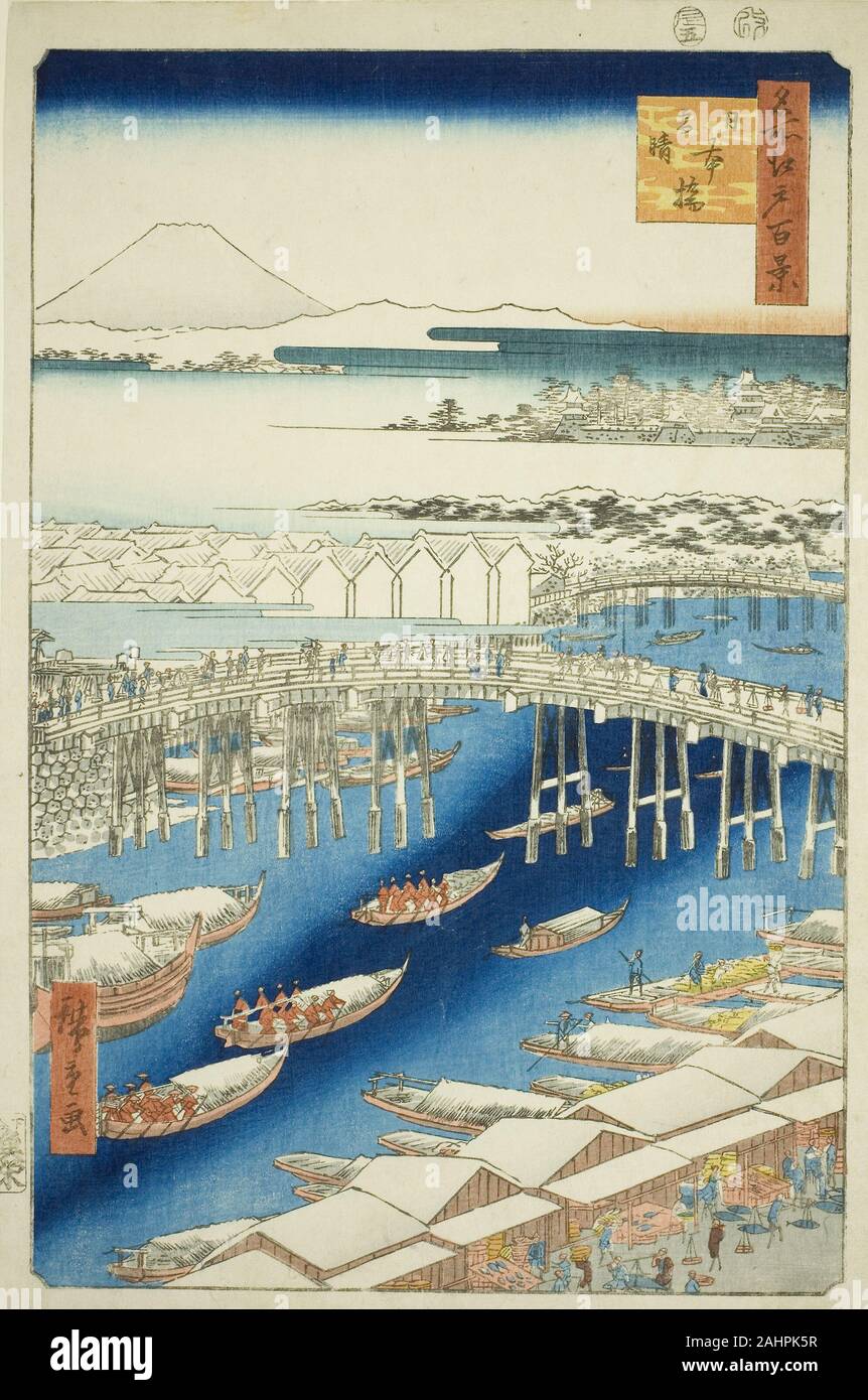 Japanese Art Art Print Nihonbashi Hiroshige Nihon Bridge after Snowfall