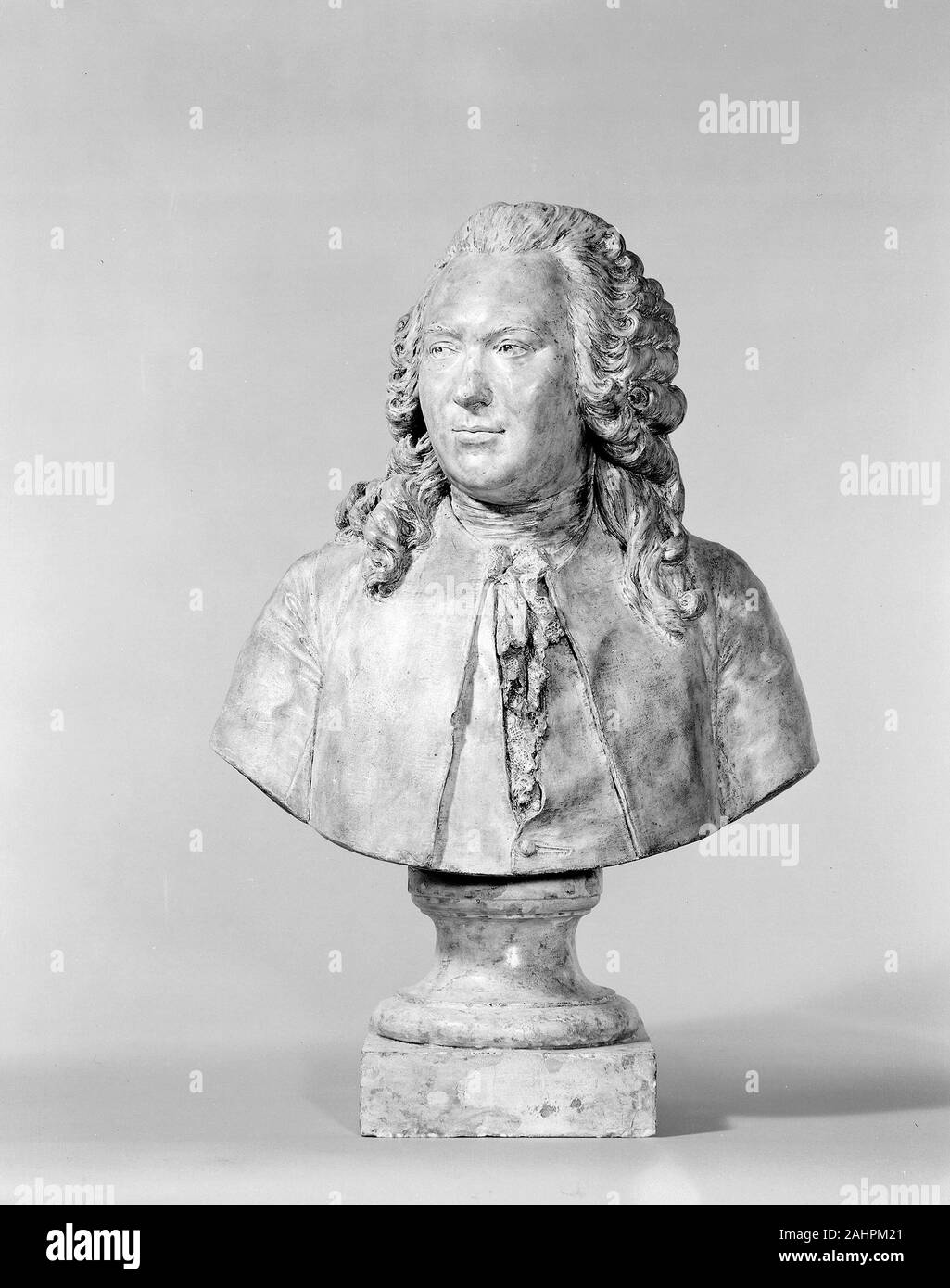 Jean Antoine Houdon. Portrait of Anne Robert Turgot, Baron of Laulne. 1778. France. Plaster, patinated Stock Photo