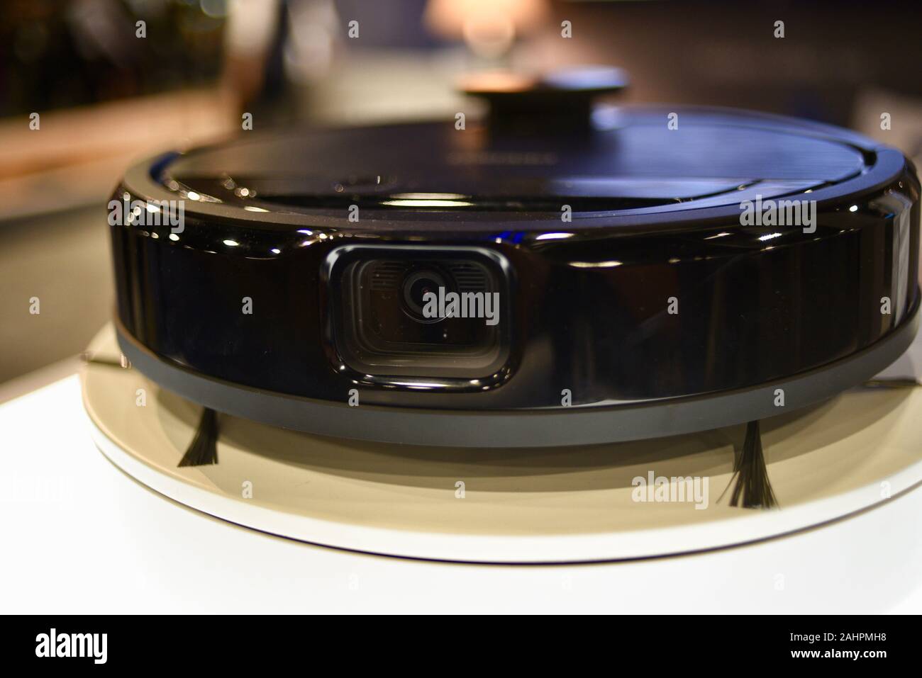 Deebot vacuum cleaning robot from Ecovac on display in the exhibit