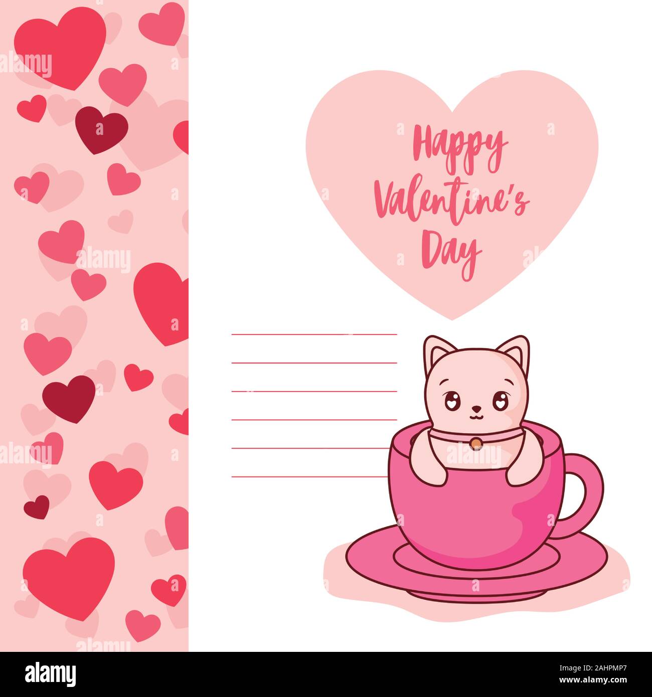 Cat cartoon inside coffee mug design of happy valentines day love passion  romantic wedding decoration and marriage theme Vector illustration Stock  Vector Image & Art - Alamy