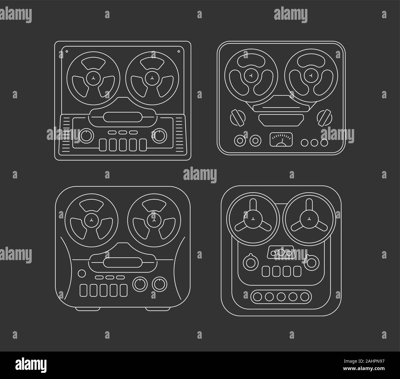 Vintage analog tape recorder Stock Vector Images - Alamy