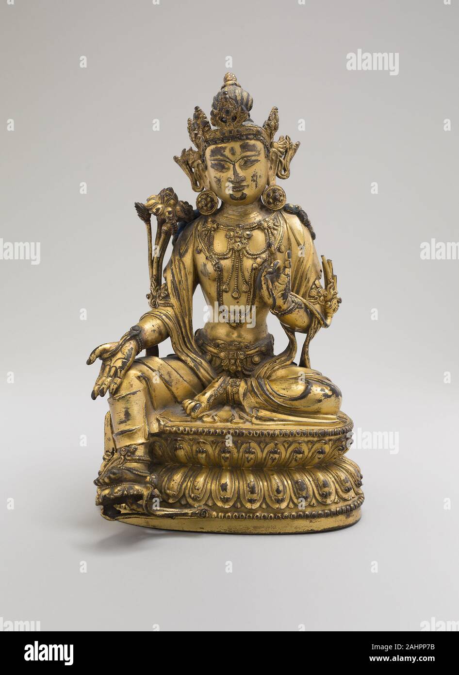 Gilt Bronze Sitting Buddha Statue - Varada Mudra Pose Gilt Bronze Sitting Buddha Statue - Varada Mudra Pose