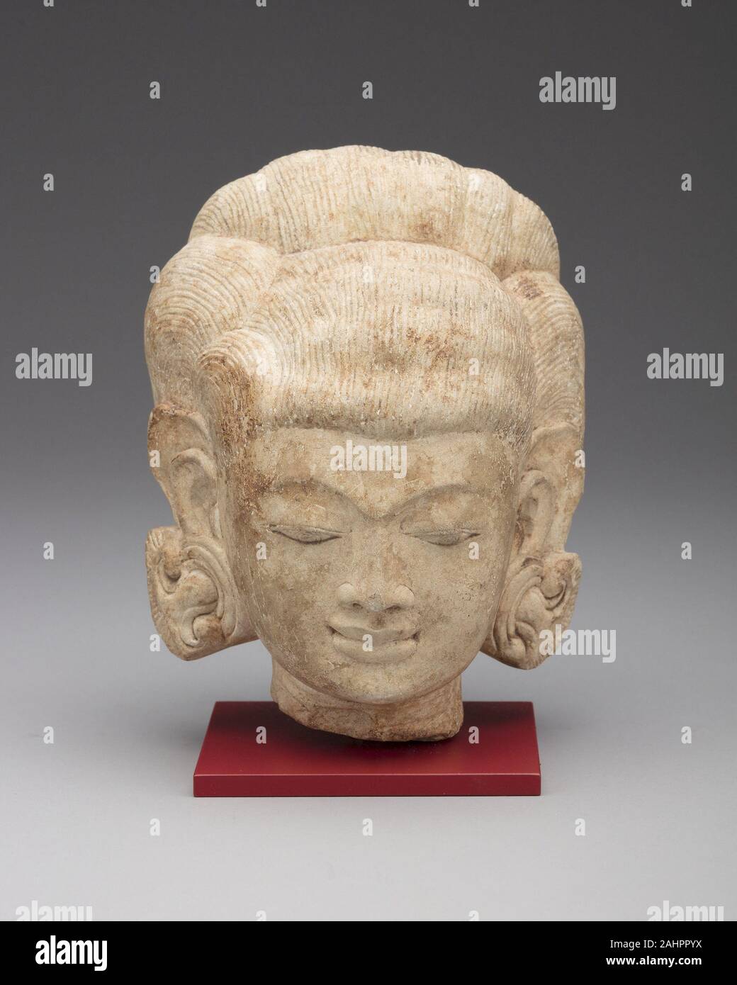 Female Head. 1201–1500. Eastern Java. Andesite Stock Photo