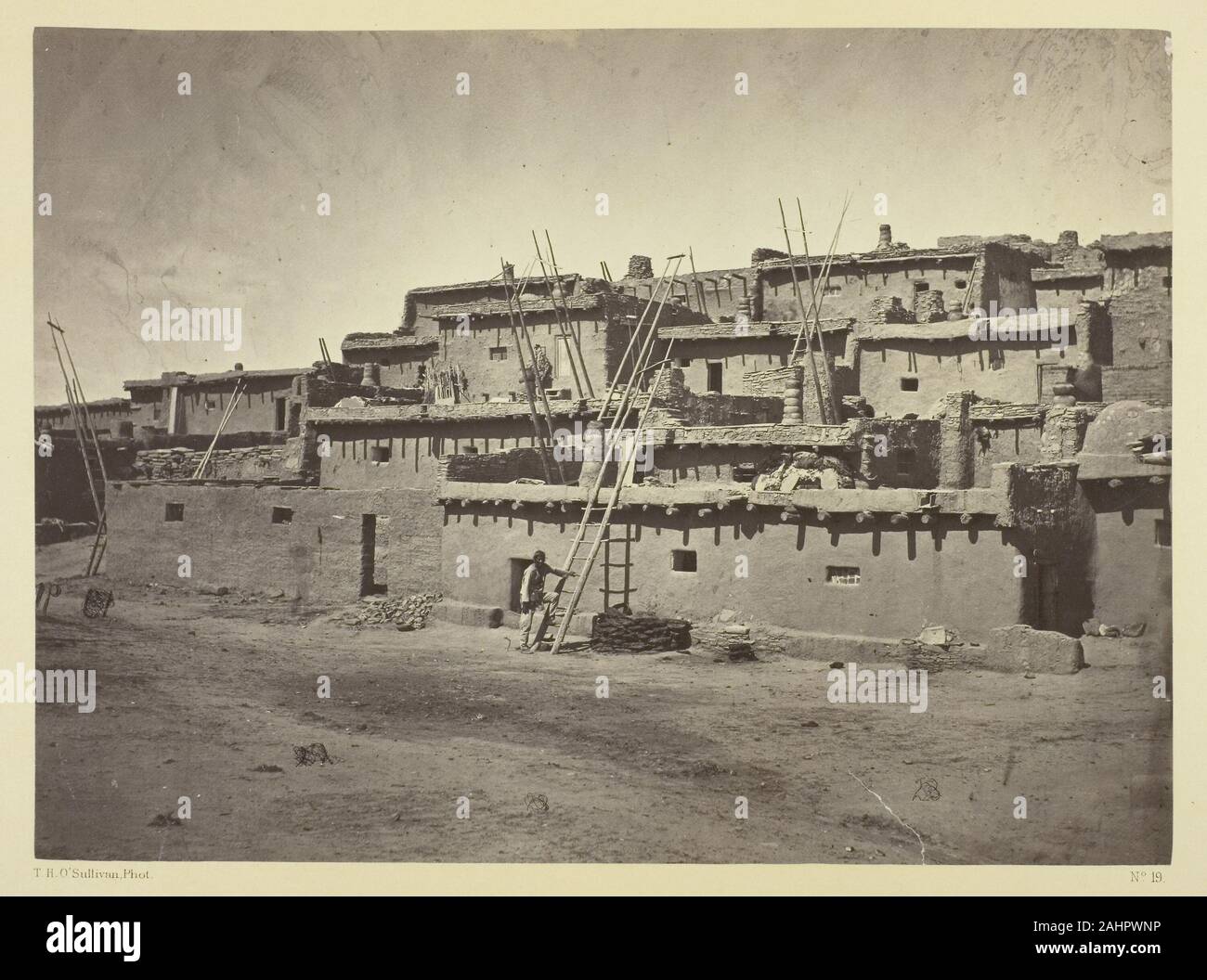 Timothy O'Sullivan. Section of the South Side of Zuni Pueblo, N.M.. 1873. United States. Albumen print, from the album Geographical & Geological Explorations & Surveys West of the 100th Meridian, vol. 2 Stock Photo