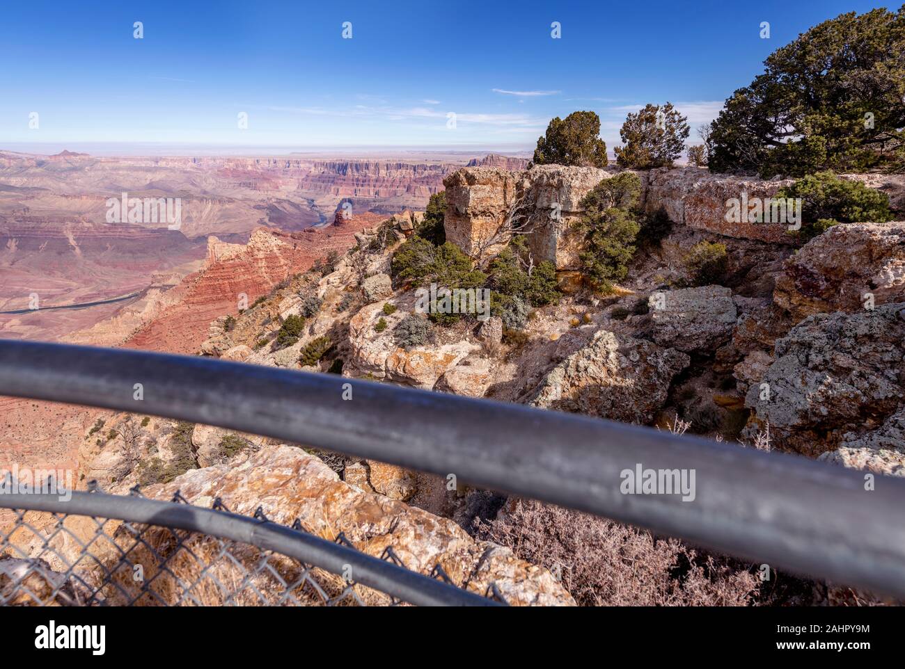 A panoramic view of the mountainous Grand Canyon as seen from Lipan Point. Stock Photo