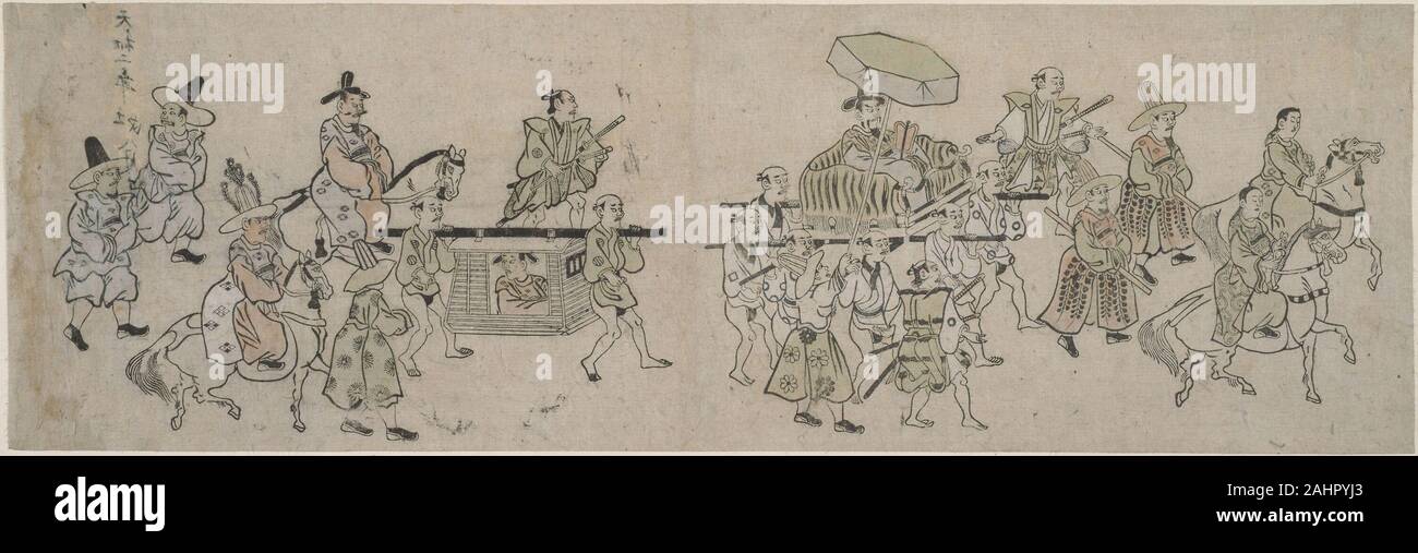 Hishikawa Moronobu. Korean Embassy Parade. 1677–1687. Japan. Hand