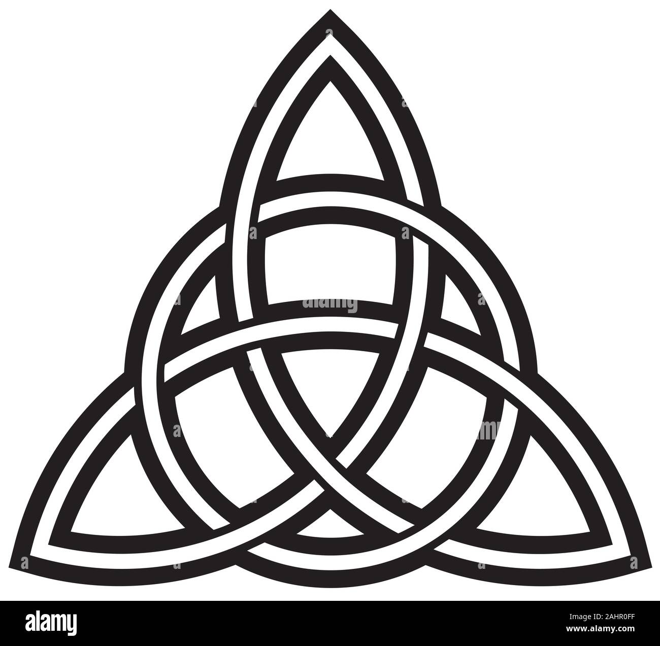 Black Celtic Trinity Knot isolated against a white background Stock Photo
