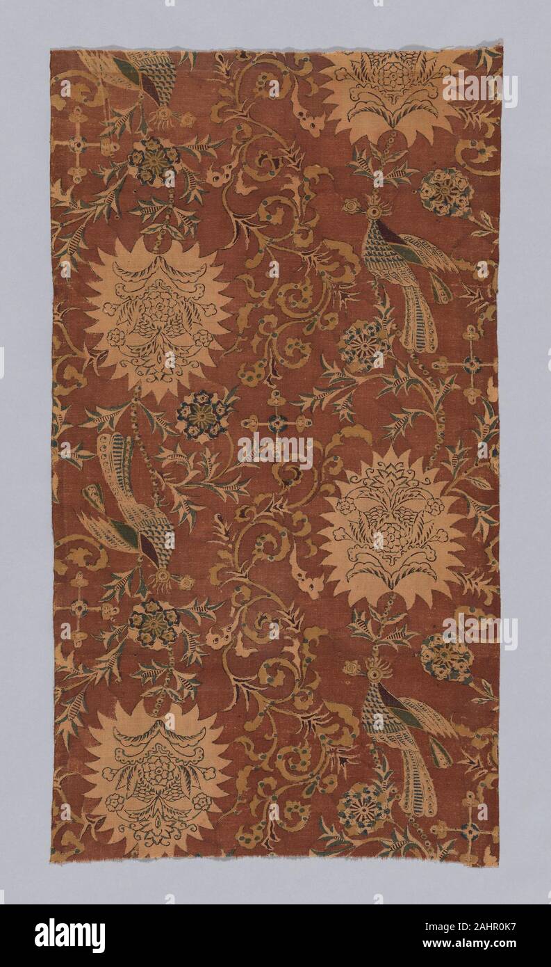 Sarasa. 1701–1800. Japan. Cotton, plain weave; stenciled; mordant-dyed; painted Stock Photo