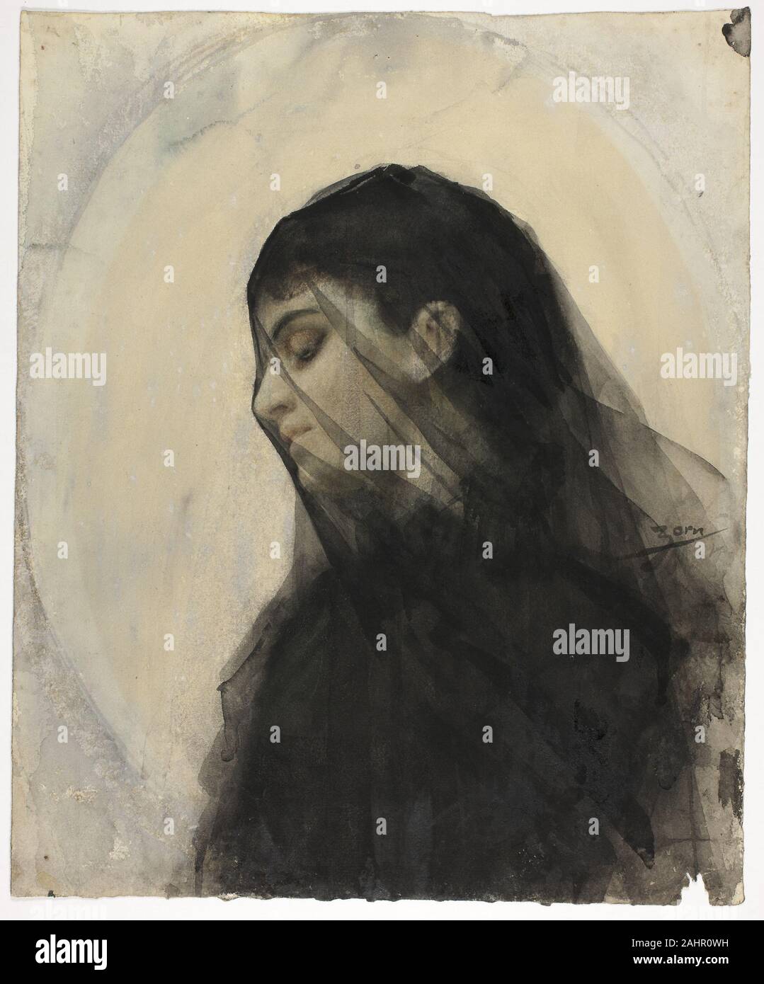 Anders Zorn Head Of A Veiled Woman 1880 1920 Sweden Watercolor On Anders Zorn Head Of A Veiled Woman 1880 1920 Sweden Watercolor On