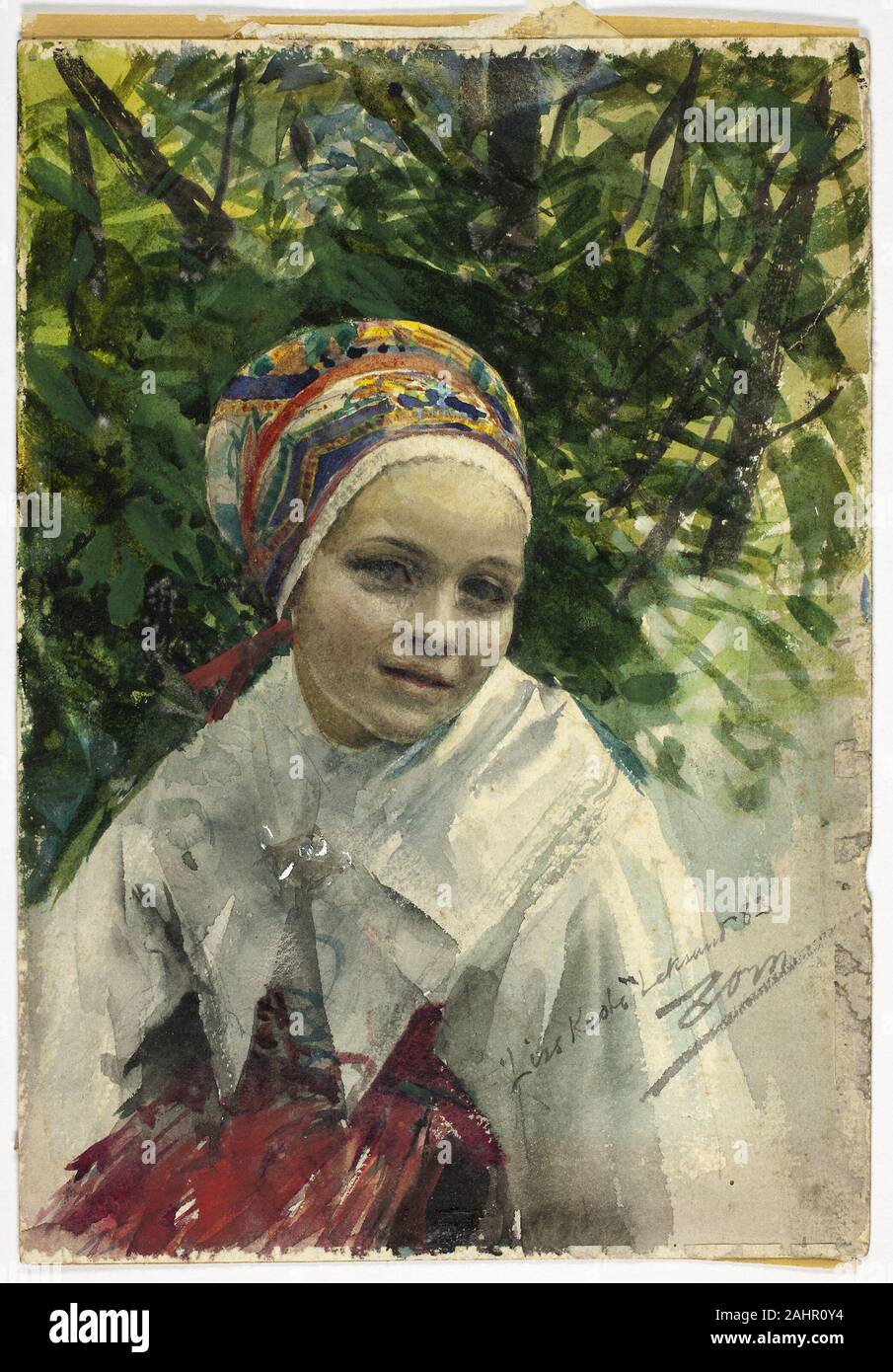 Anders Zorn. Portrait of a Girl. 1883. Sweden. Watercolor and