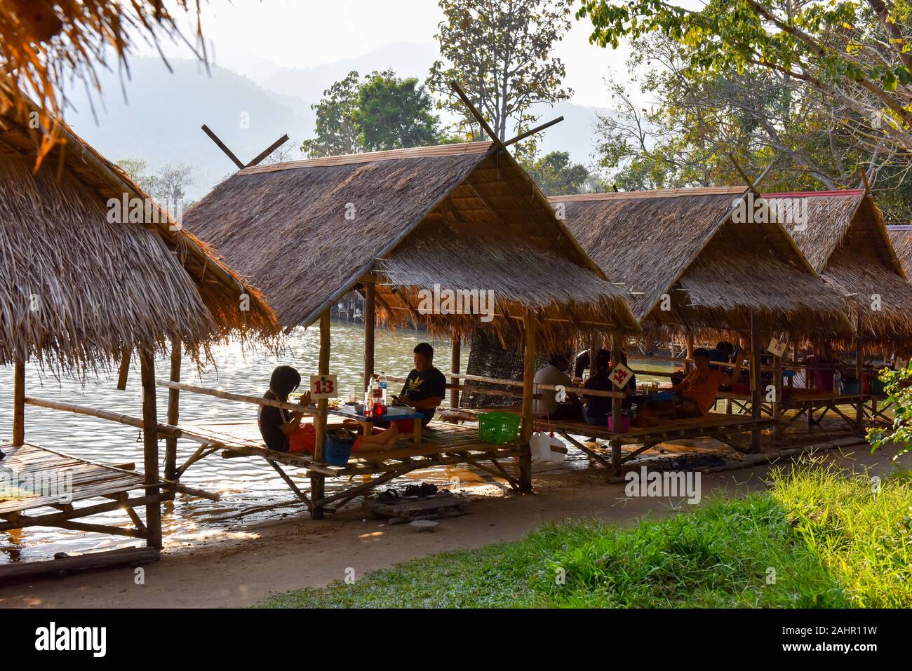 Huay Tung Tao lake, Chiang Mai Stock Photo