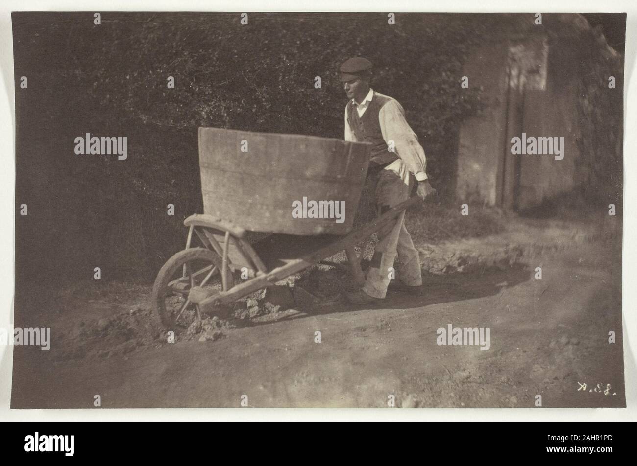 Giraudon's Artist. Male Peasant with Wheelbarrow. 1870. France. Albumen