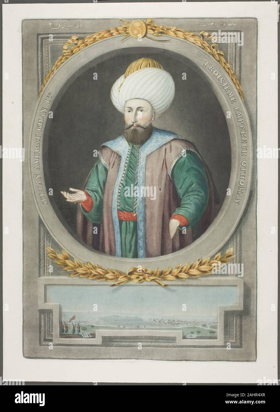 https www alamy com john young amurat kahn i from portraits of the emperors of turkey 1815 england mezzotint hand colored with brush and watercolor on ivory wove paper amurat i or murad was the third ottoman sultan ruling from 1360 to 1389 he established the conscripted corps of soldiers called janissaries and was sometimes referred to as lord dominator for his extension of the ottoman dominions from thrace into macedonia and albania image337954927 html