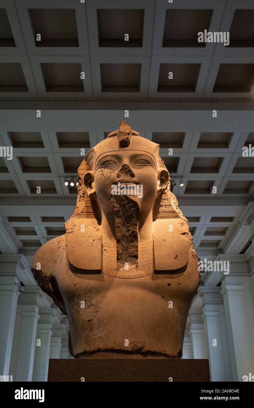 Statue of Amenhotep III in the British Museum, London, UK Stock Photo