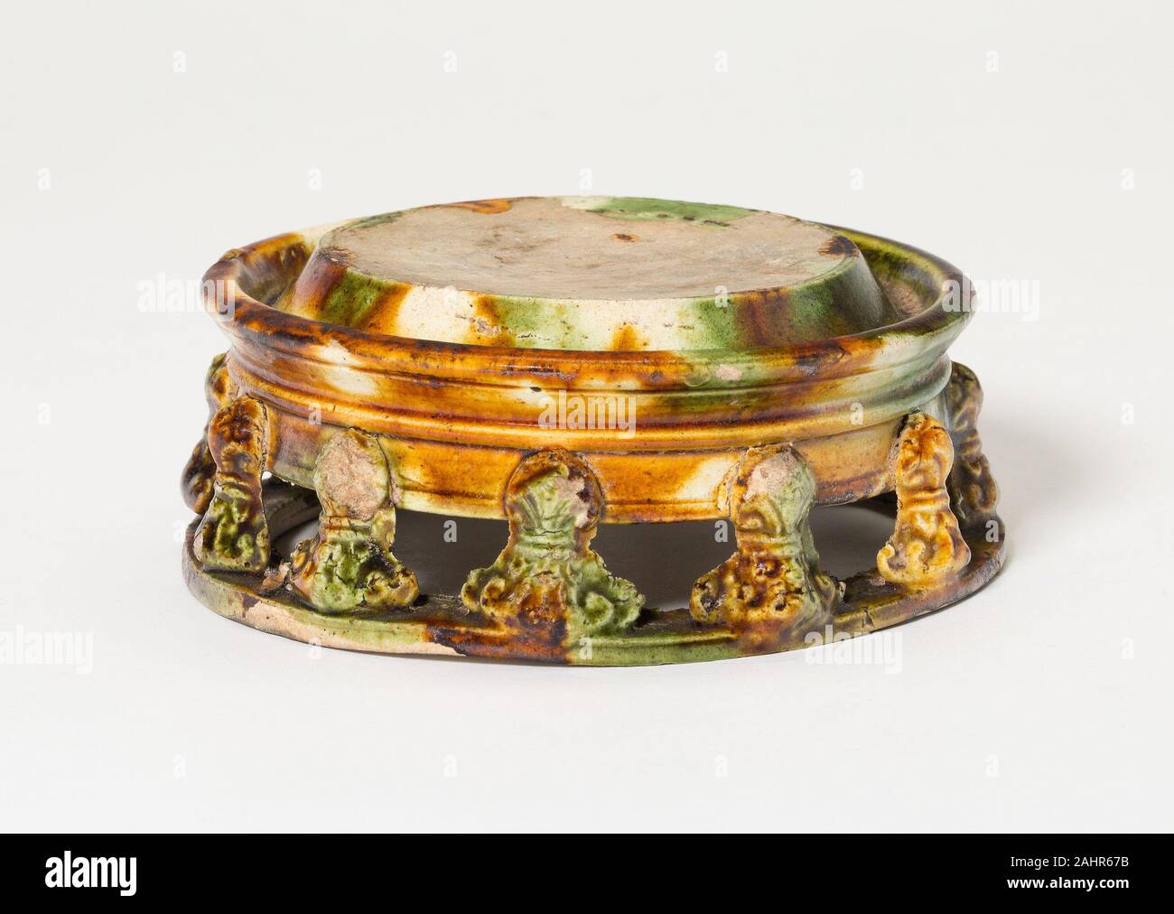 Model of an Inkstone. 700 AD–750 AD. China. Earthenware with three-color (sancai) lead glazes Stock Photo