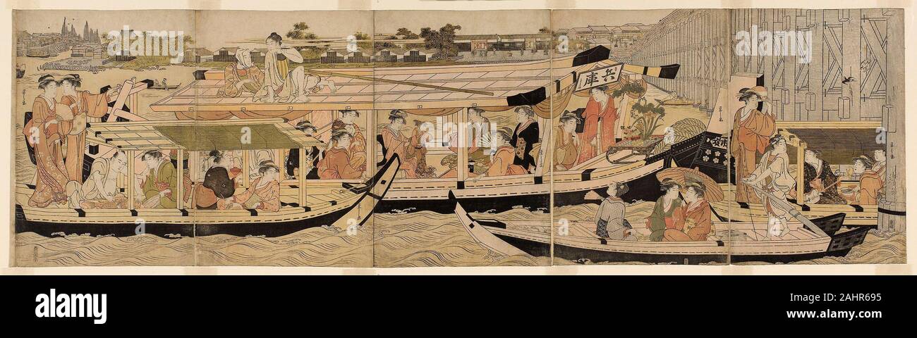 Pleasure-Boating on the Sumida River, 1788/90, Kitagawa Utamaro