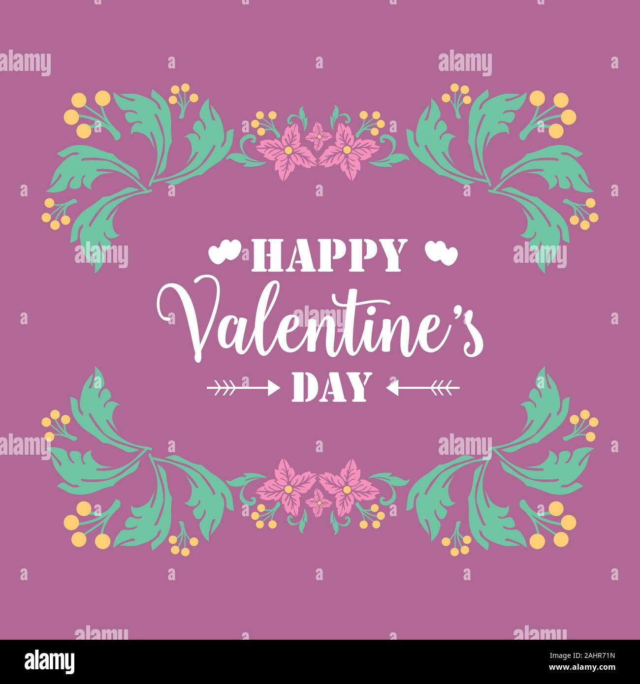 Elegant and romantic ornate pink floral frame, for happy valentine ...