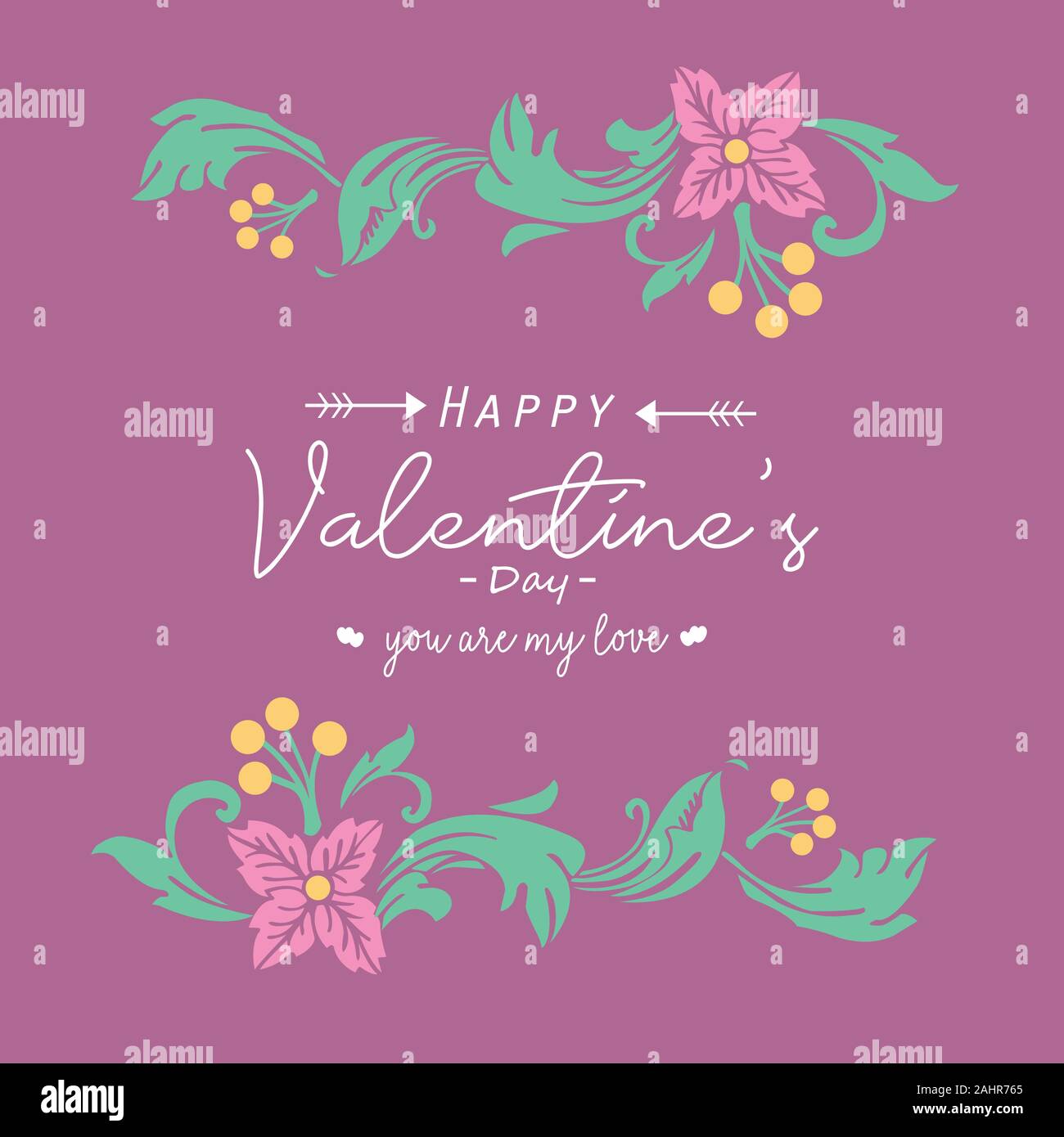Elegant and romantic ornate pink floral frame, for happy valentine ...