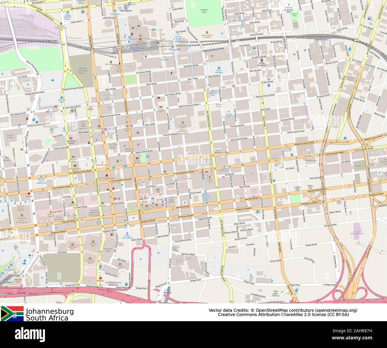 Johannesburg Map With Street Names Johannesburg,South Africa,Africa Stock Vector Image & Art - Alamy
