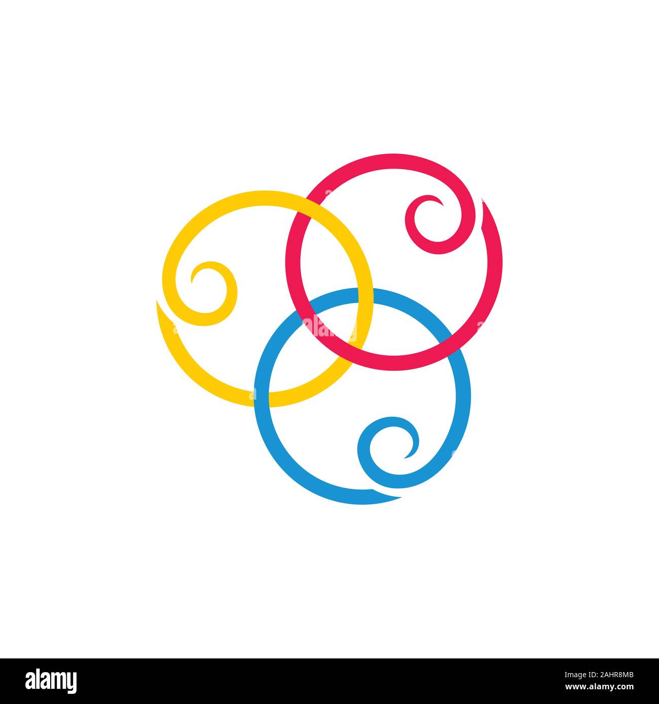 linked loop spiral swirl circle logo decoration vector Stock Vector ...