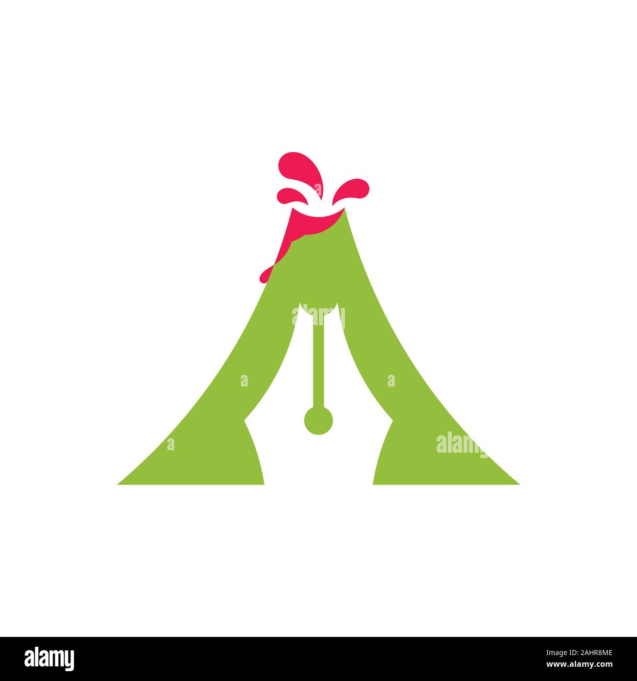mountain pen drawing symbol logo vector Stock Vector
