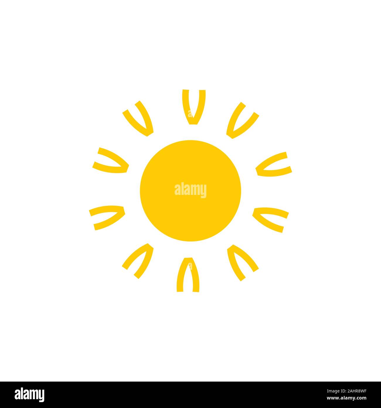 letter v sun light simple symbol logo vector Stock Vector