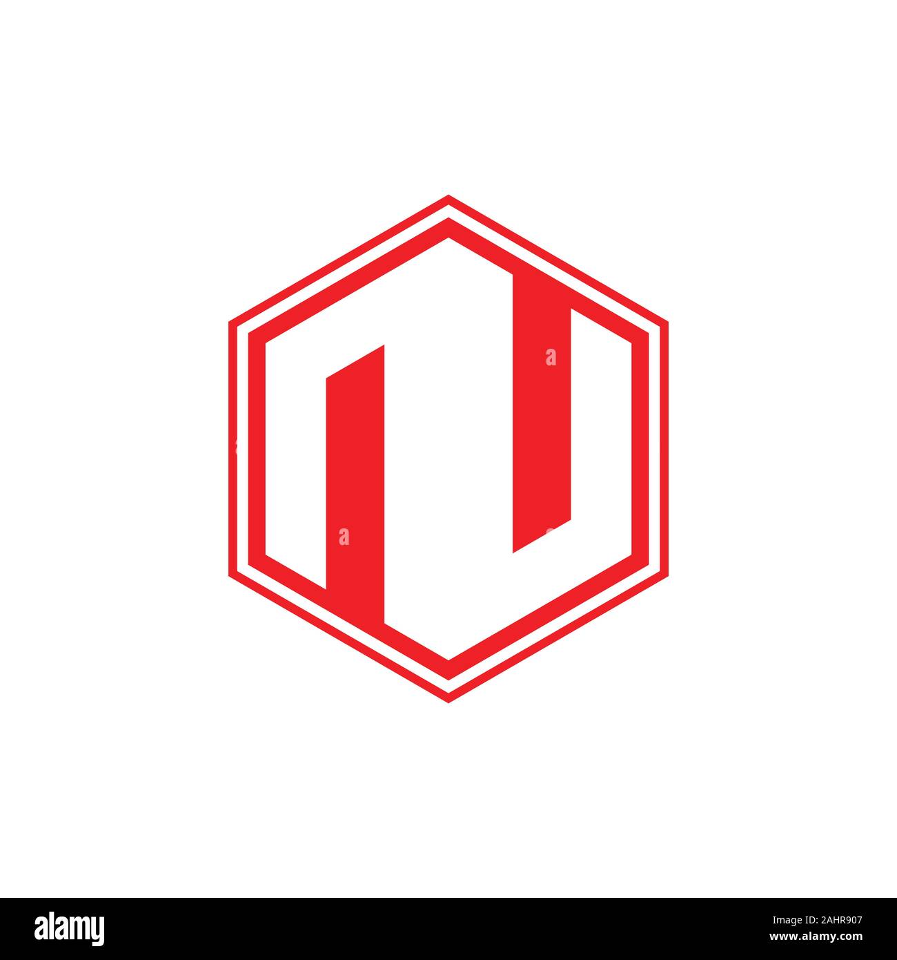 letter nu simple geometric logo vector Stock Vector