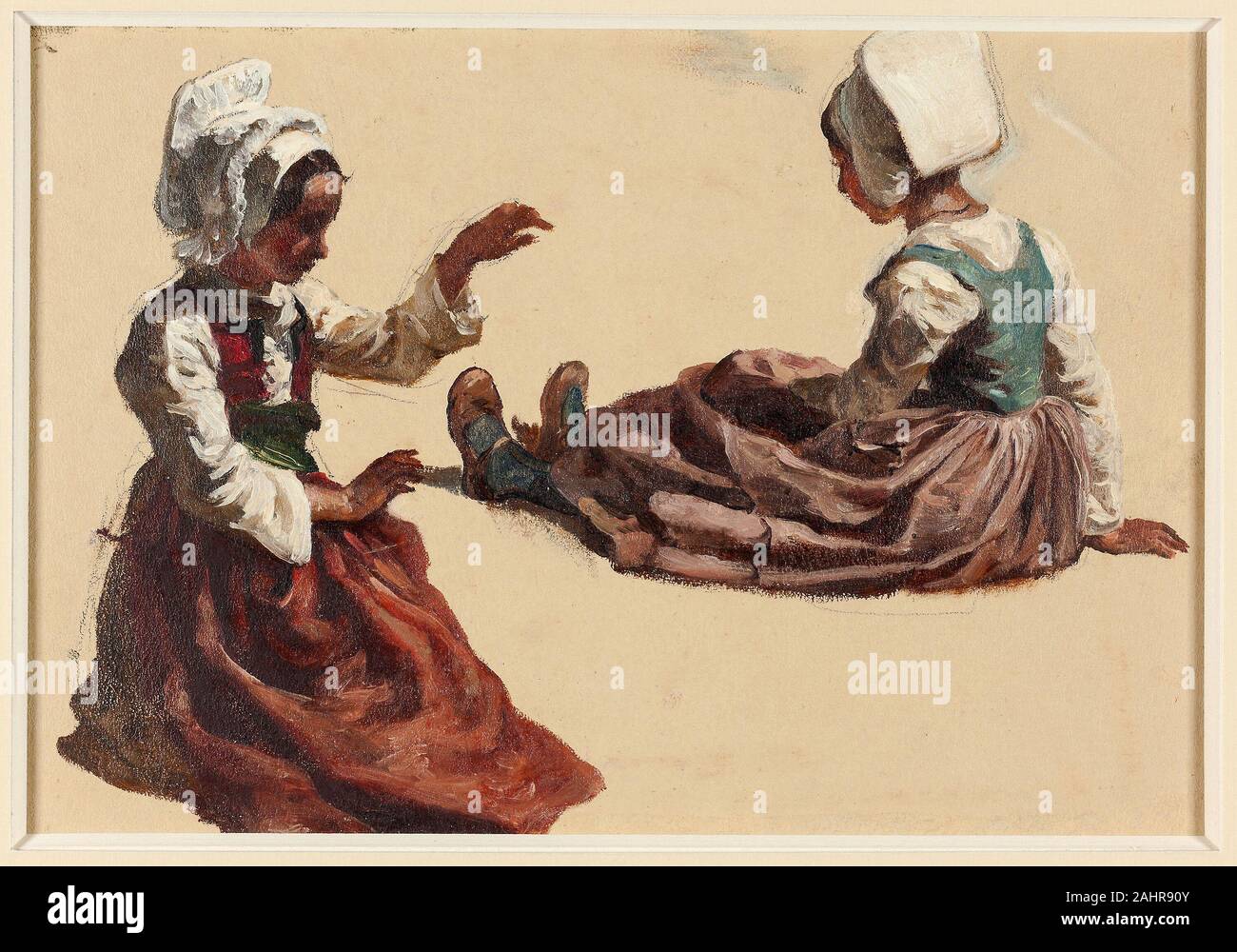 François Hippolyte Lalaisse. Two Girls in Regional Costume. 18301884