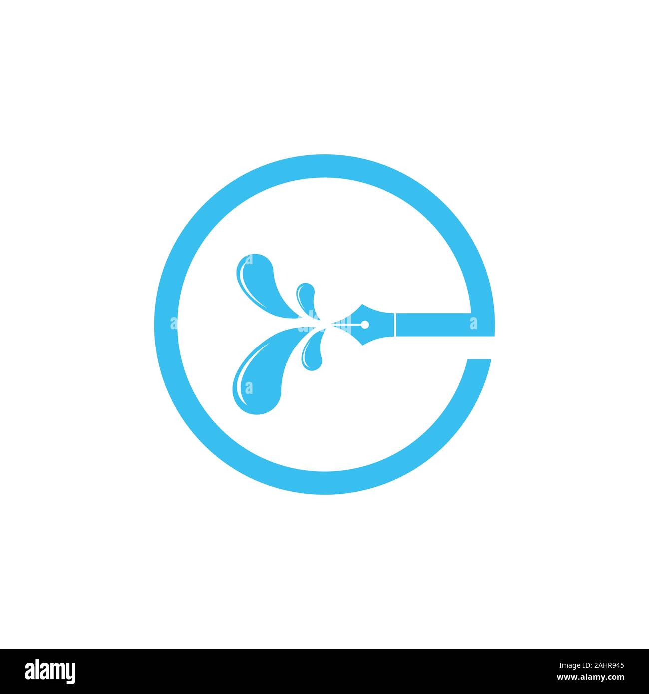 letter e pen writer education symbol logo vector Stock Vector