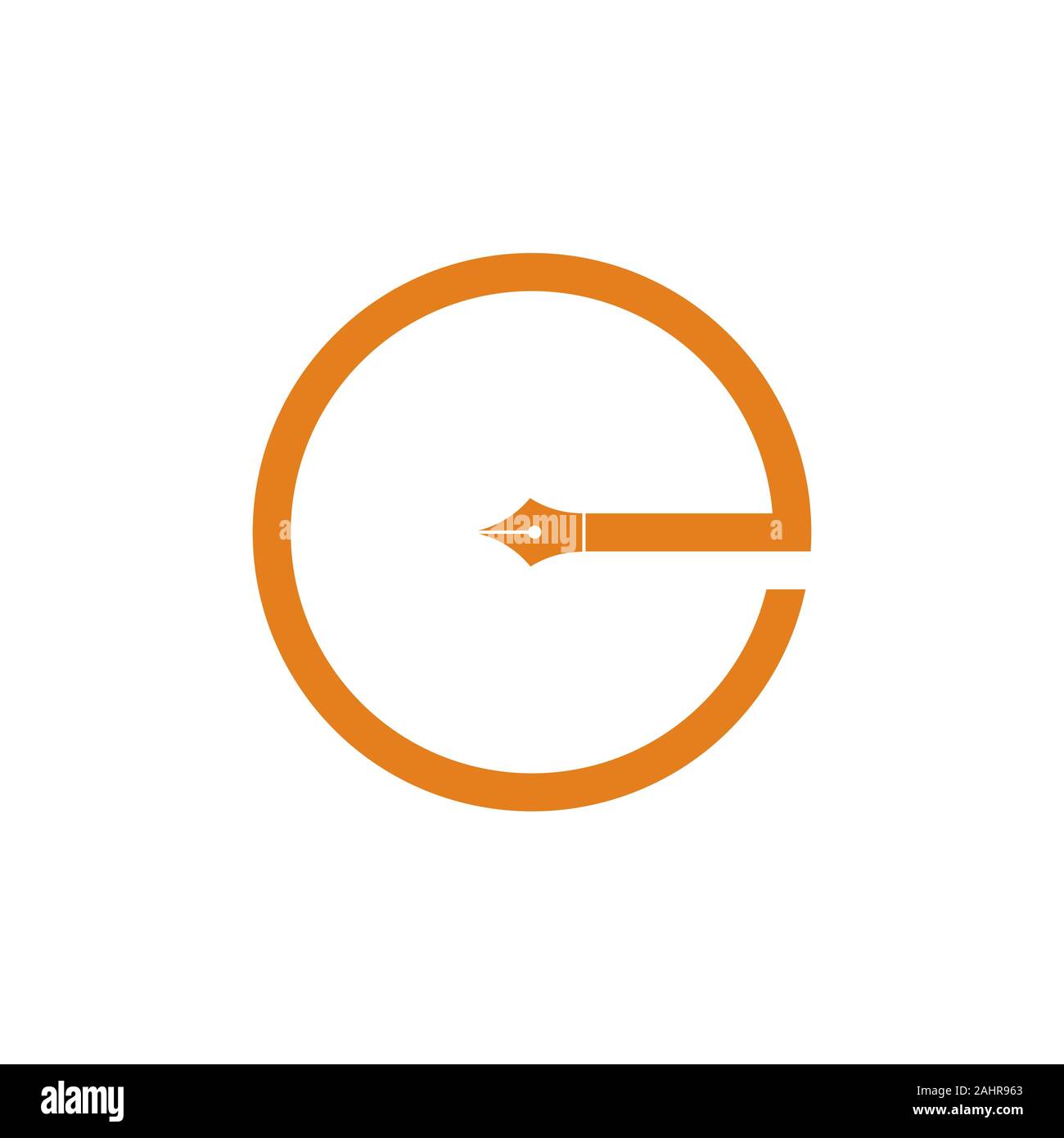 letter e pen writer education symbol logo vector Stock Vector