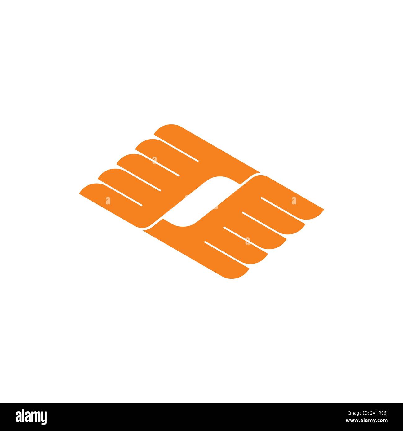 linked wings curves geometric logo vector Stock Vector