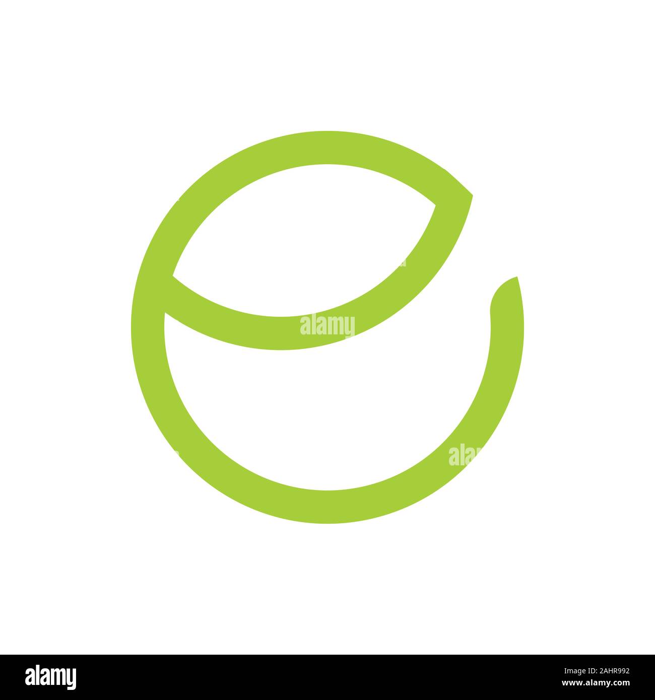 letter e leaf circle geometric line logo vector Stock Vector