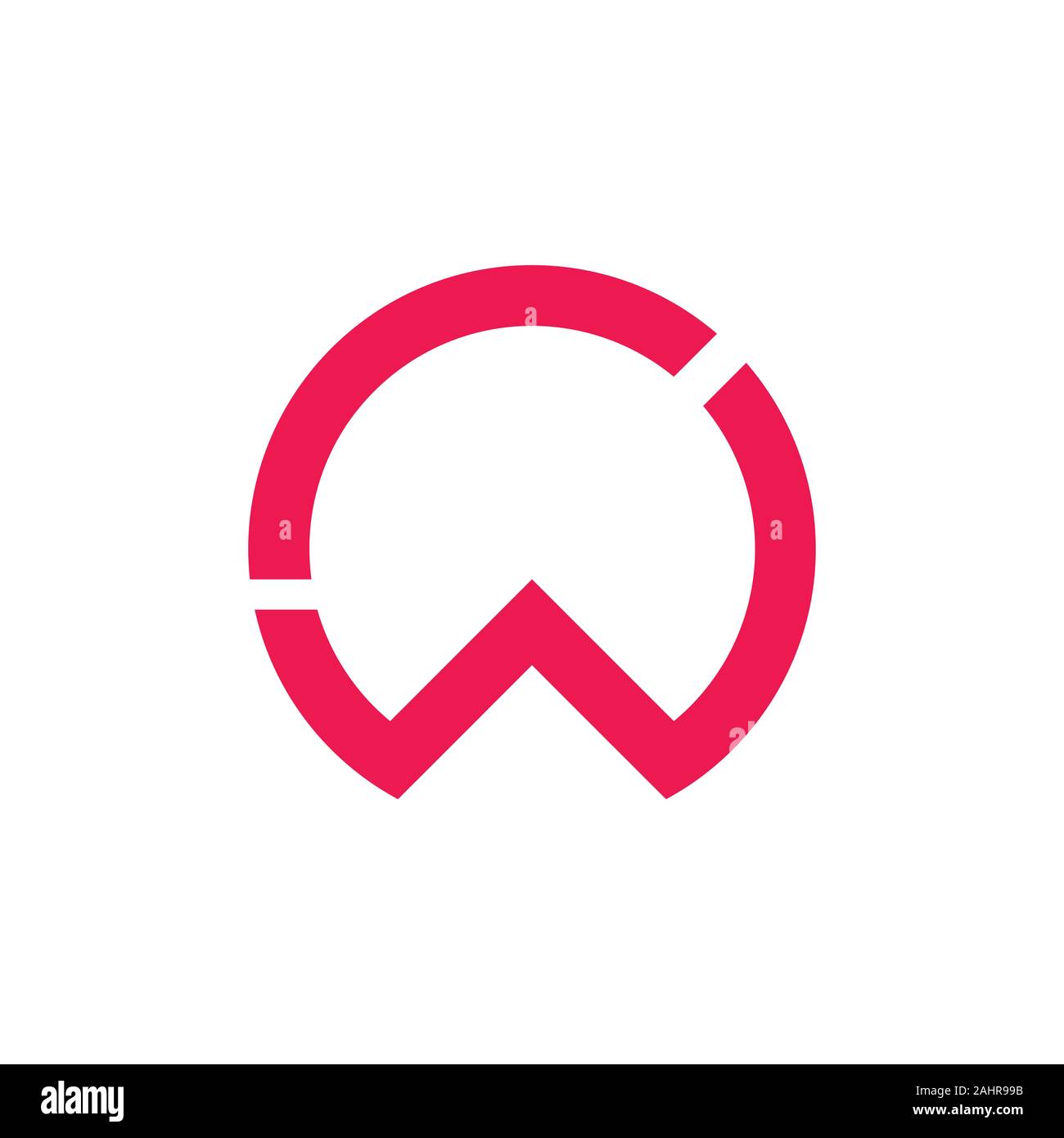 letter cw simple circle geometric logo vector Stock Vector