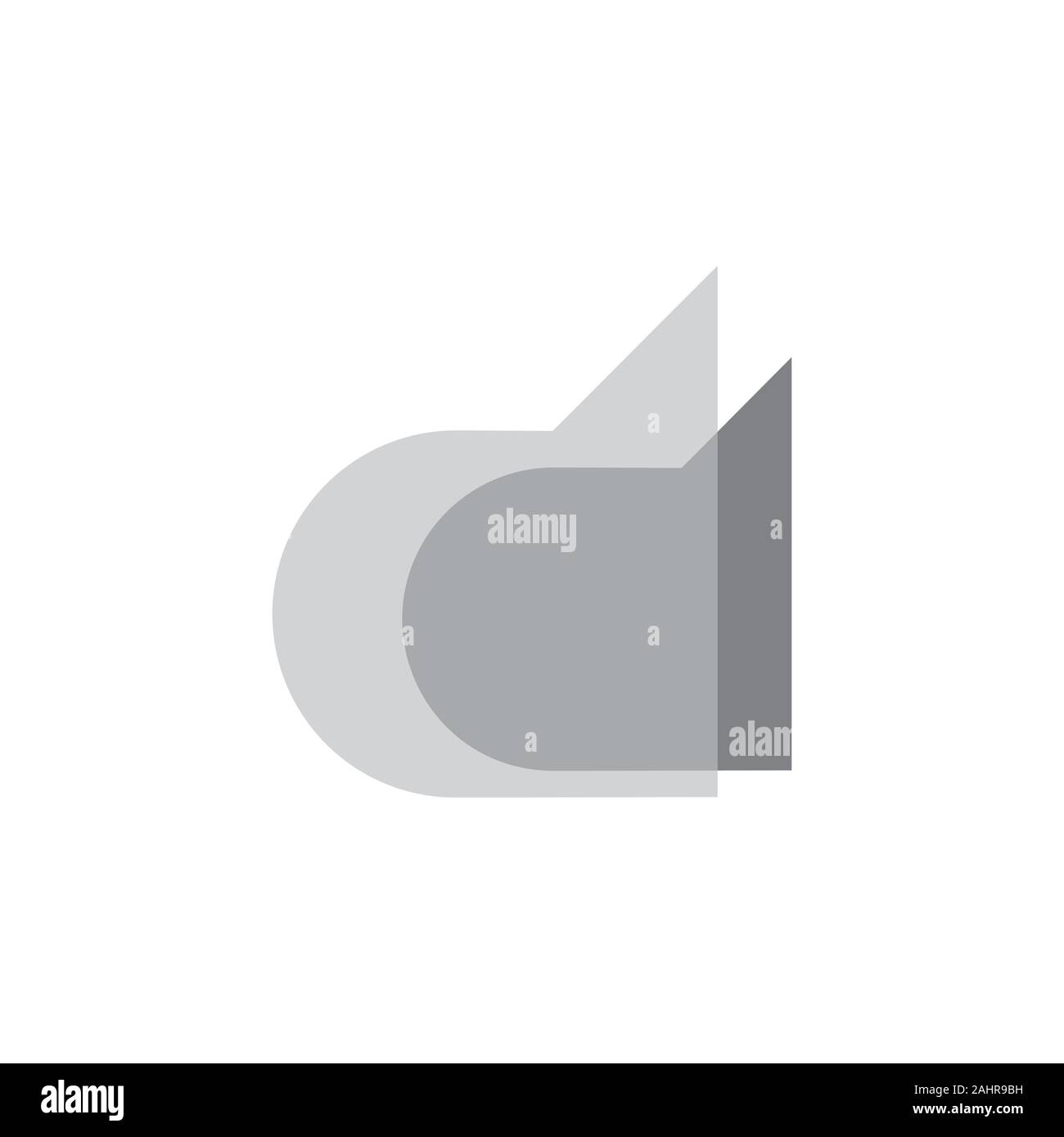 letter dd simple linked geometric logo vector Stock Vector