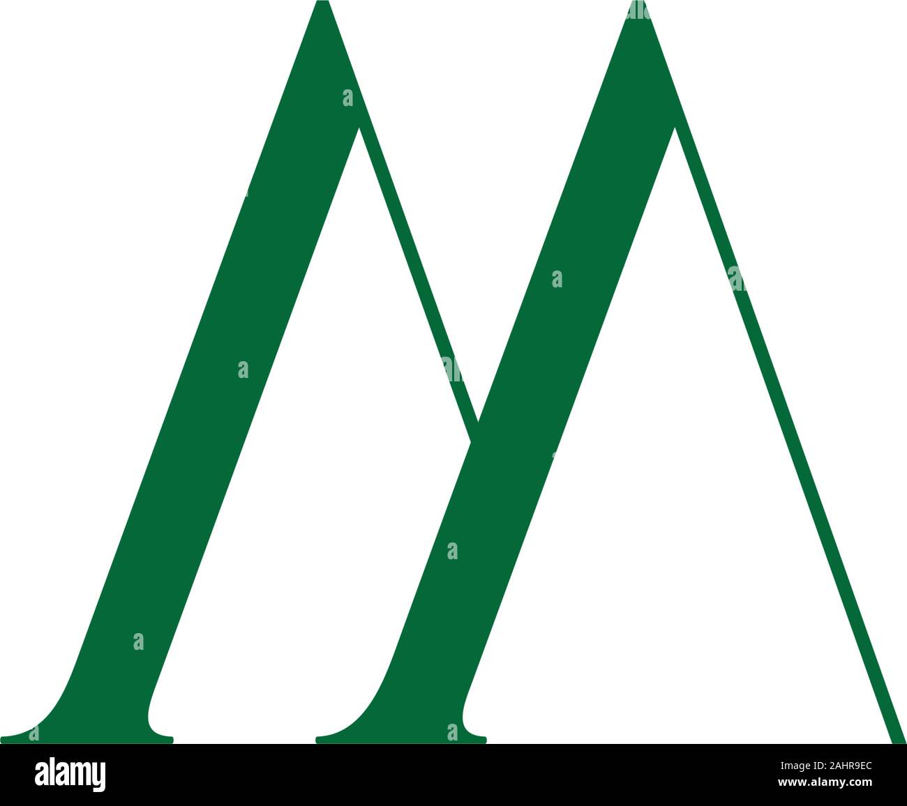 letter m simple mountain elegant design vector Stock Vector