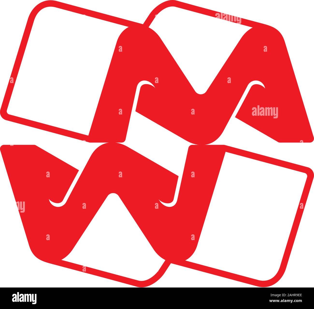 letter mw linked 3d motion logo vector Stock Vector