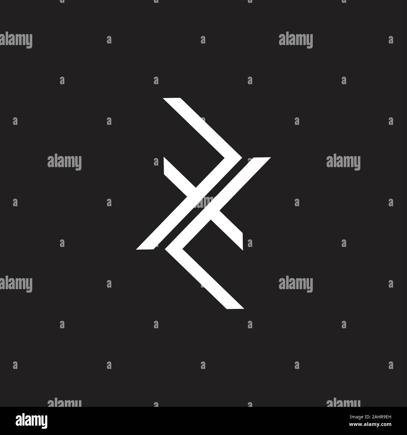 letter tf ft line simple line logo vector Stock Vector