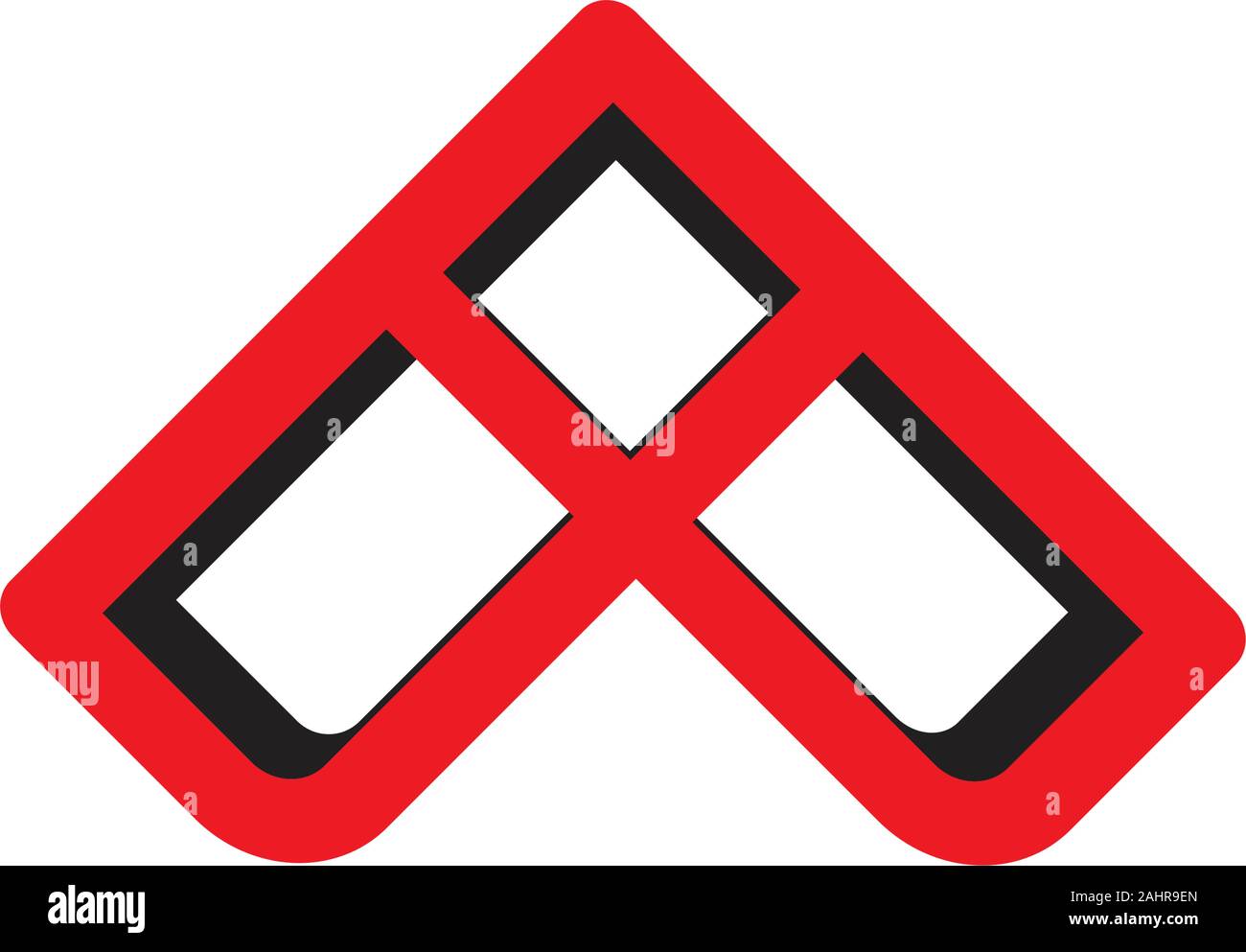 letter a arrow 3d shadow logo vector Stock Vector