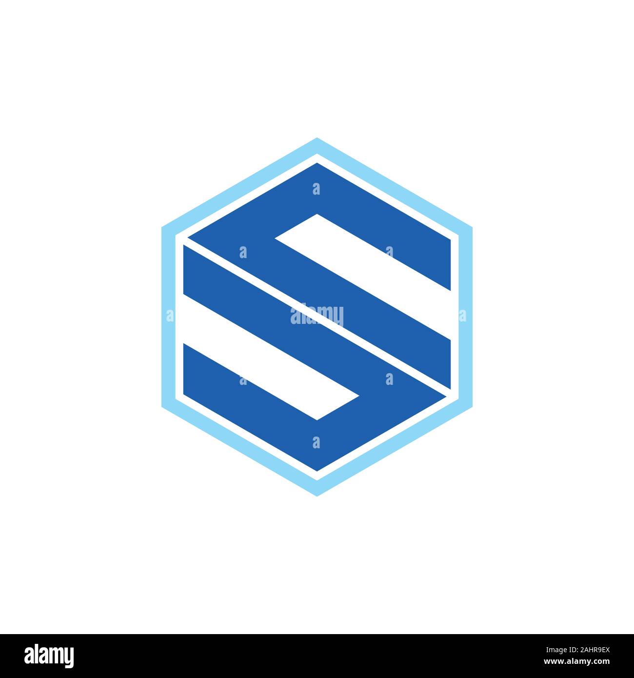 letter su simple geometric logo vector Stock Vector